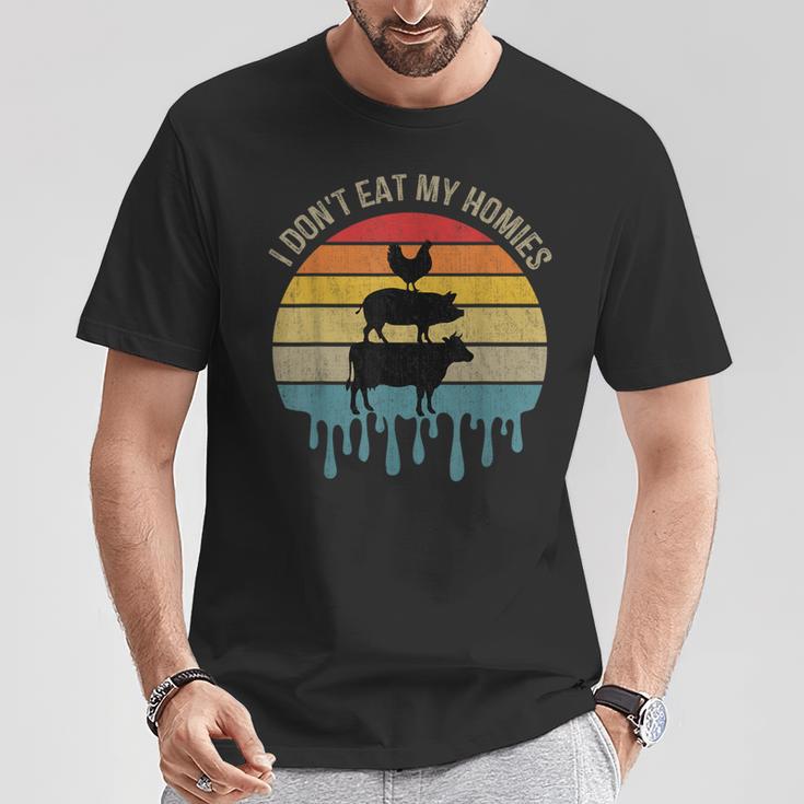 Vintage Vegetarian I Don't Eat Homies Vegan Farmer My Animal T-Shirt Unique Gifts