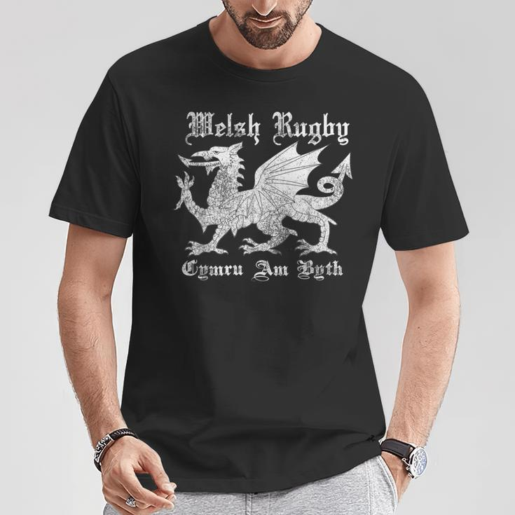 Vintage Welsh Rugby Or Wales Rugby Football Top T-Shirt Unique Gifts