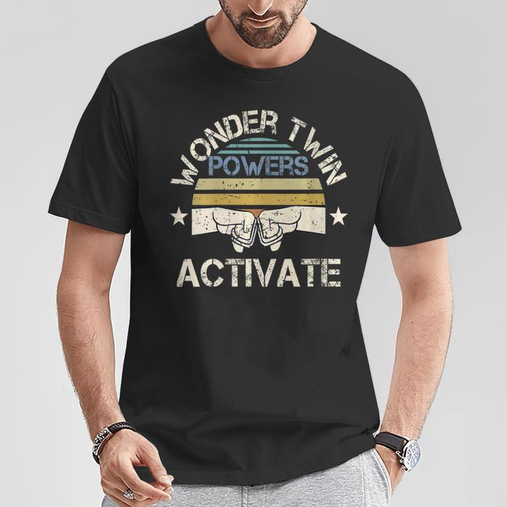 Vintage Wonder Twin Powers Activate Twins Brother Sister T-Shirt Unique Gifts