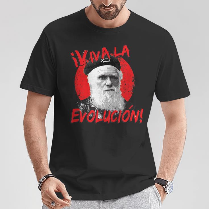 Viva La Evolución Darwin Camiseta unisex Regalos divertidos