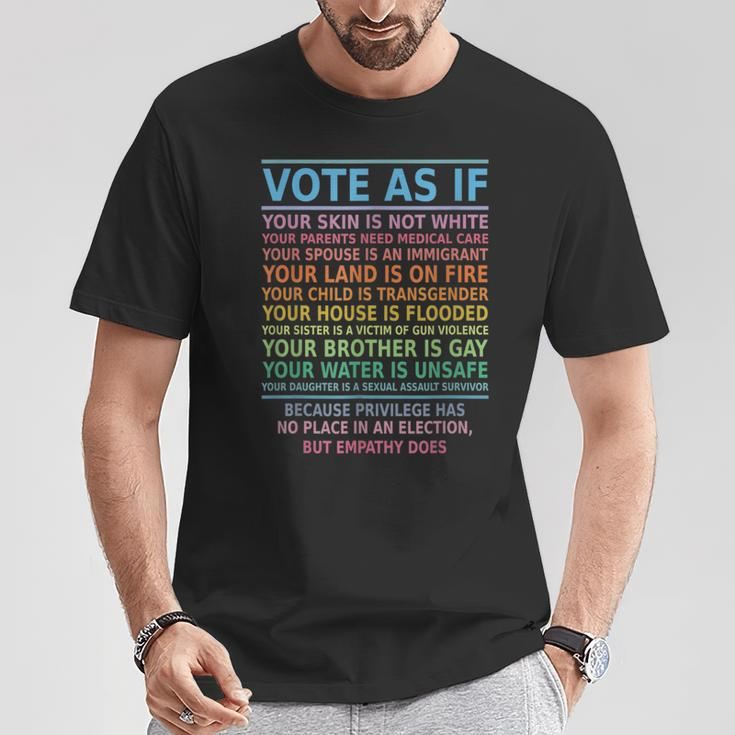 Vote As If Your Skin Is Not White Human's Rights Apparel T-Shirt Funny Gifts