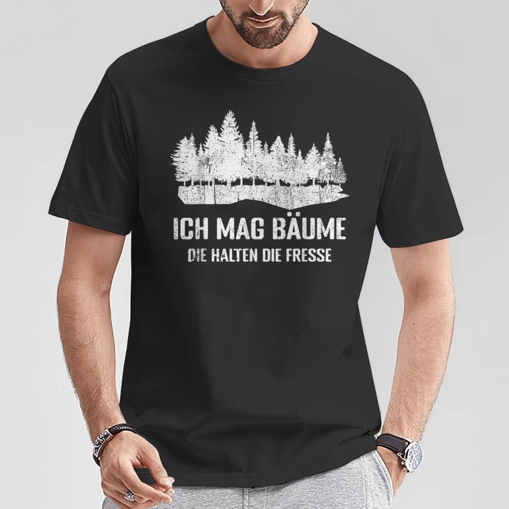 Waldliebhaber Lustiges T-Shirt Ich Mag Bäume - Spruch, Schwarz Lustige Geschenke