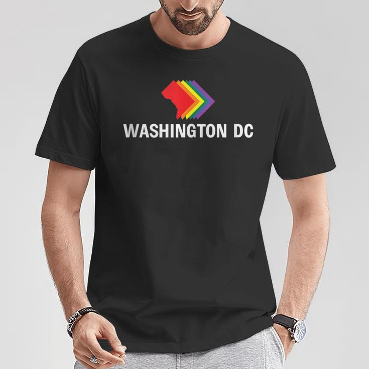 Washington Dc Map Gay Pride Rainbow T-Shirt Unique Gifts