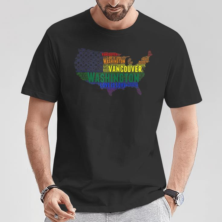 Washington Vancouver Love Wins Equality Lgbtq Pride T-Shirt Unique Gifts