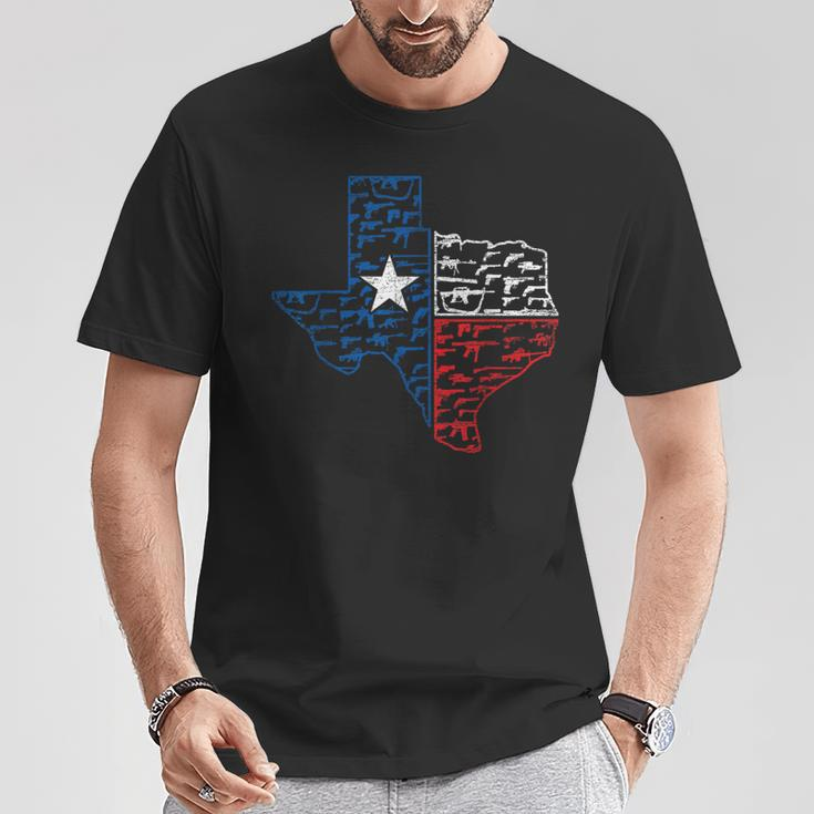 Weapons Texas Flag Usa Texas T-Shirt Lustige Geschenke