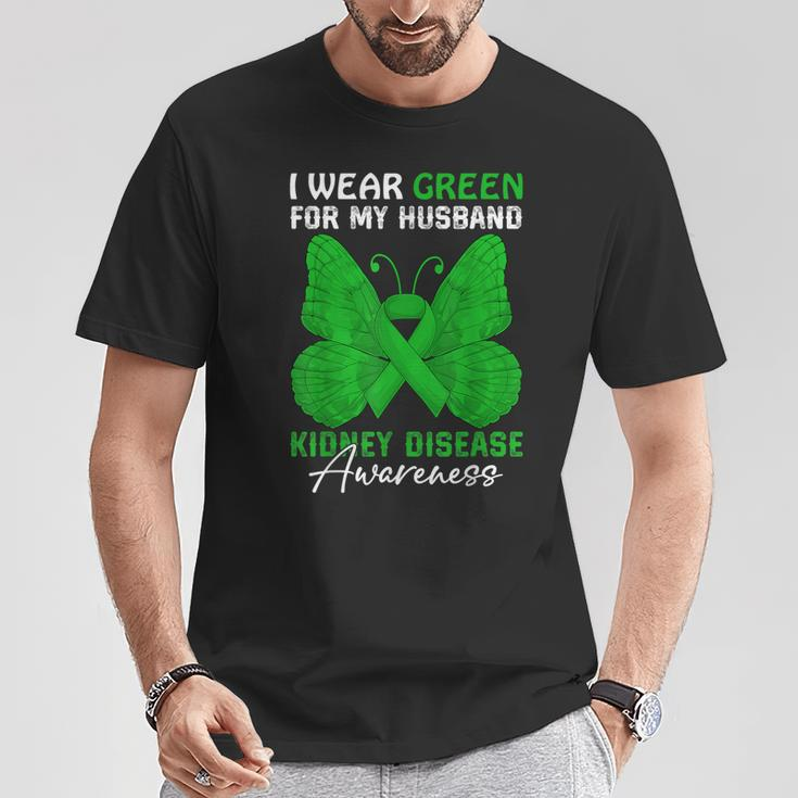 I Wear Green For My Husband Kidney Disease Awareness Day T-Shirt Unique Gifts