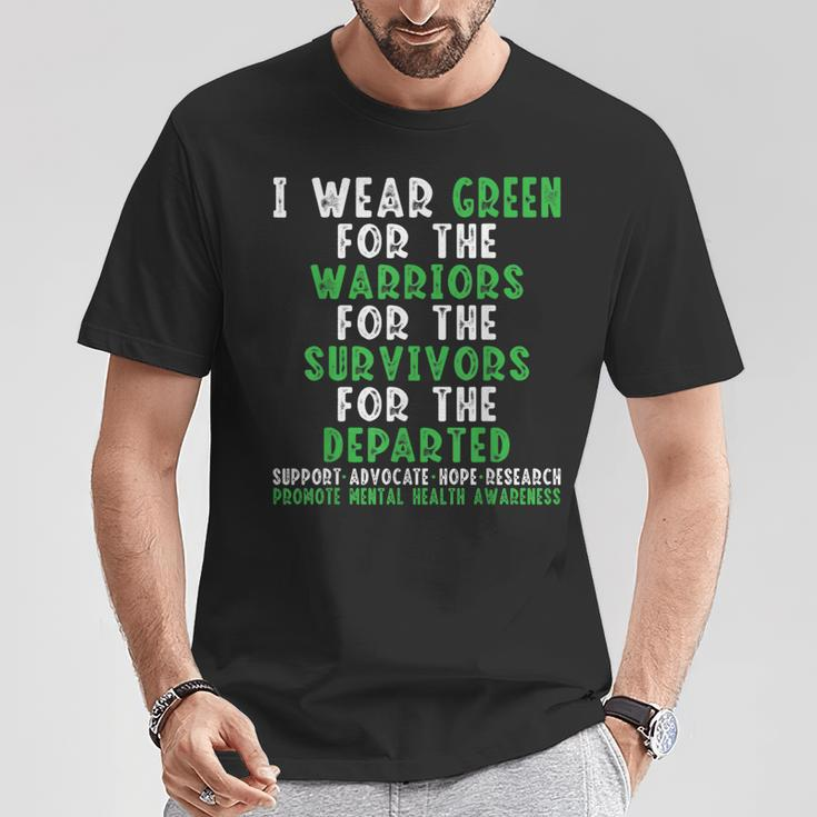 I Wear Green For The Warriors Mental Health Awareness Month T-Shirt Personalized Gifts