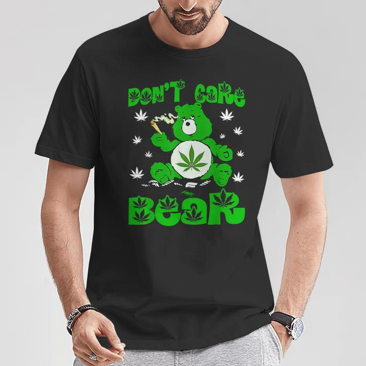 Weed Bear Herb Bear Don't Care Bear Marijuana Cannabis T-Shirt Unique Gifts