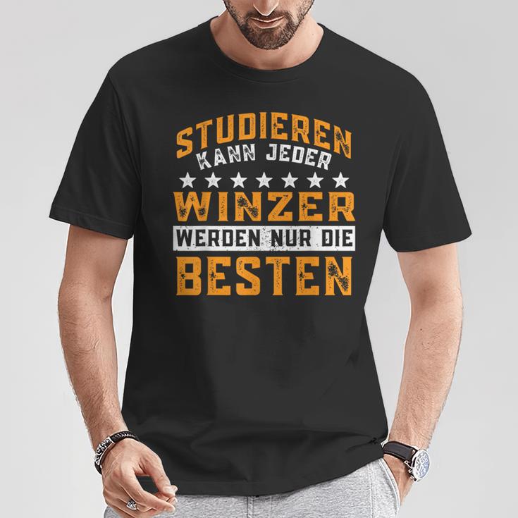 Weinbauer Nur Die Besten Werden Winzer Black T-Shirt Lustige Geschenke