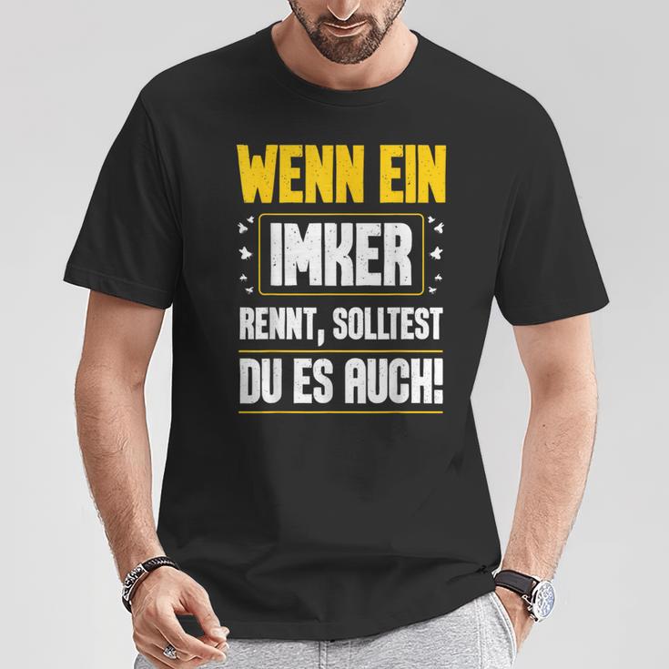 Wenn Ein Ein Imker Rennt Solltest Du Auch Bienenzüchter T-Shirt Lustige Geschenke