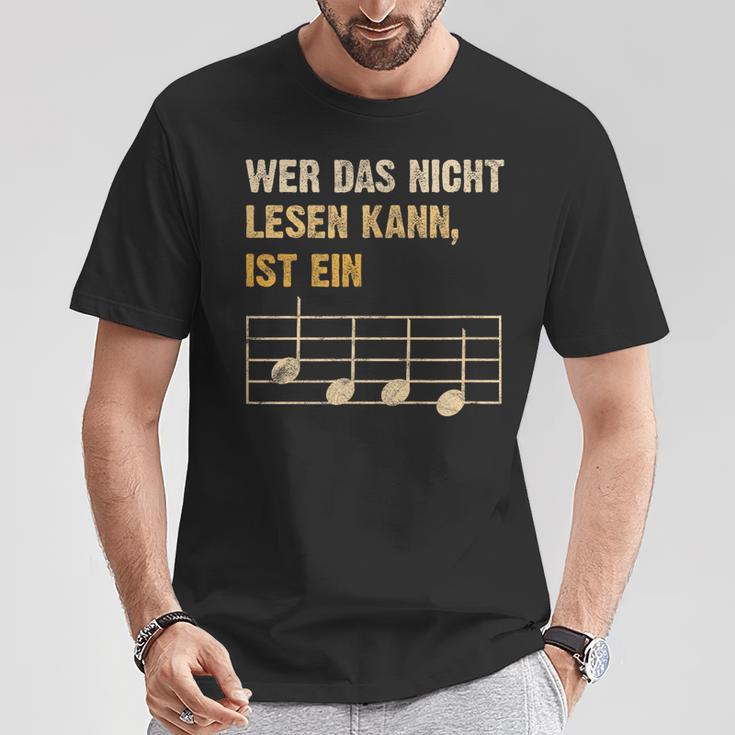 Wer Das Nicht Lesen Kann Ist Ein Monkey Music Theory T-Shirt Lustige Geschenke