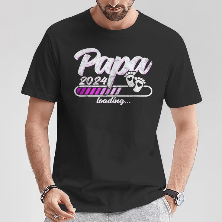 Werdenderater Papa 2024 Loading T-Shirt Lustige Geschenke