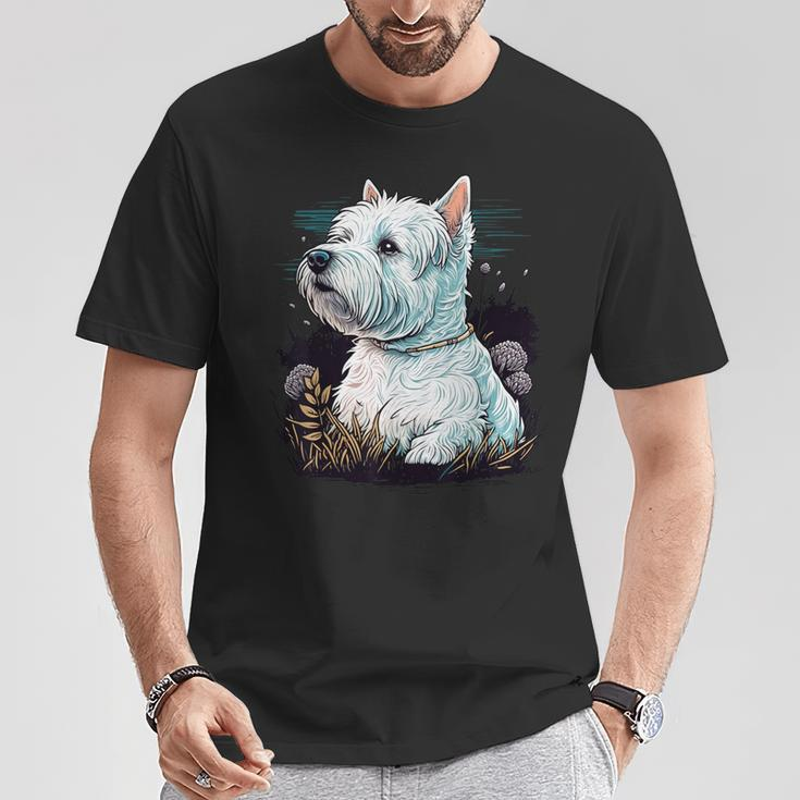 West Highland Terrier Dog On Westie Lover T-Shirt Lustige Geschenke