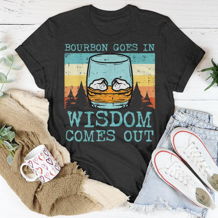 Whiskey Goes In Wisdom Comes Out Fathers Day Dad T-Shirt Funny Gifts