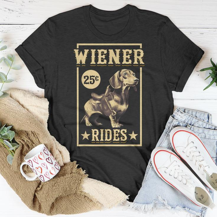 Wiener Rides Dachshund Lover Doxie Weiner Weenie Dog Owner T-Shirt Unique Gifts