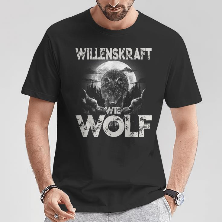 Willenskraft Wie Wolf Motivation Outdoor Survival T-Shirt Lustige Geschenke