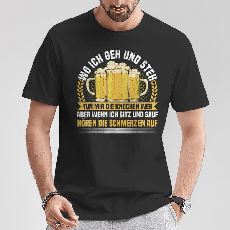Wo Ich Geh & Steh Bierliebhaber & Biertrinker T-Shirt Lustige Geschenke
