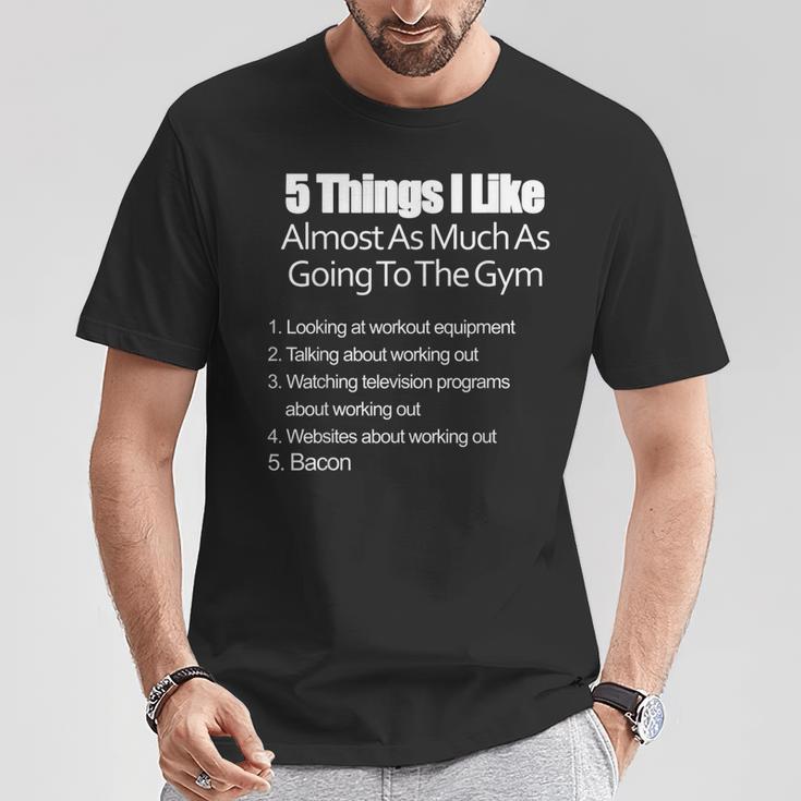 Working Out At Gym & Bacon T-Shirt Unique Gifts