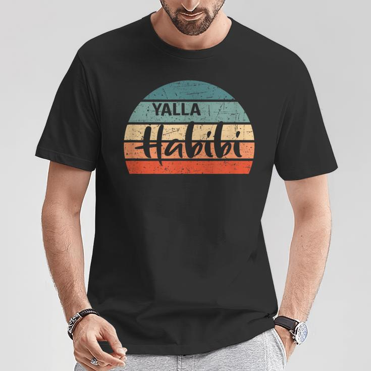 Yalla Habibi Arabisch Für Auf Geht´S Mein Freund Und Bruder T-Shirt Lustige Geschenke
