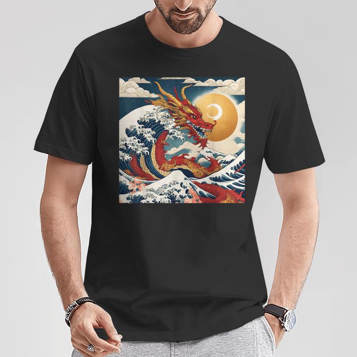 The Year Of The Dragon 2024 Great Wave Chinese New Year T-Shirt Unique Gifts