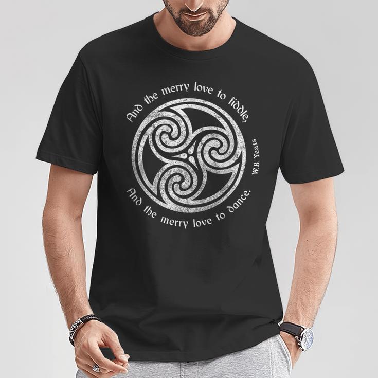 Yeats Poet Irish Poem Celtic Knot Spiral T-Shirt Unique Gifts