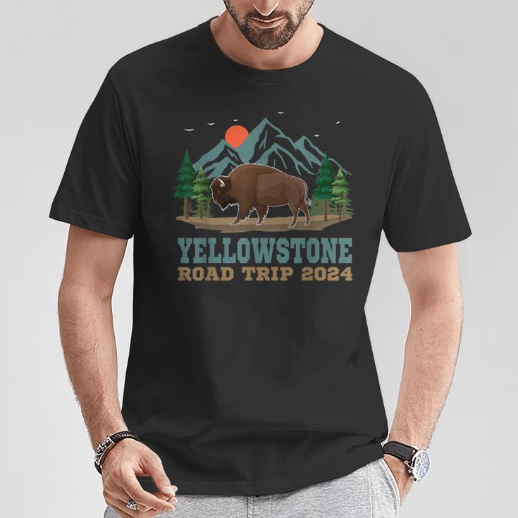 Yellowstone National Park Family Road Trip 2024 Bison Buffal T-Shirt Unique Gifts