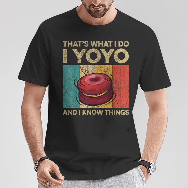 I Yoyo And I Know Things Vintage Yoyo T-Shirt Funny Gifts