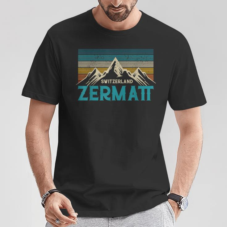 Zermatt Switzerland Swiss Vintage Mountains Souvenir T-Shirt Unique Gifts