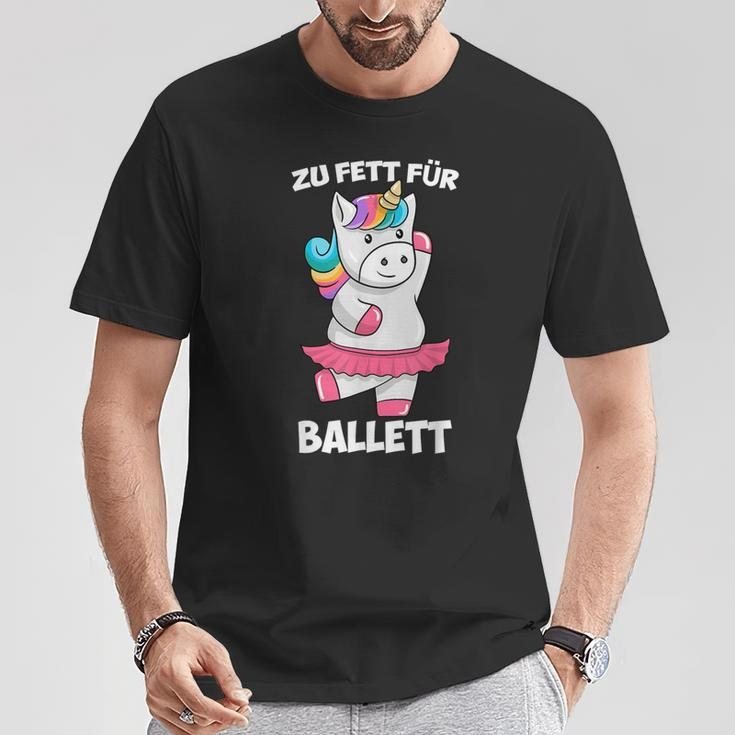 Zu Fett For Ballet Thick Unicorn Fat Unicorn Tutu T-Shirt Lustige Geschenke