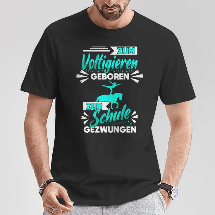 Zum Voltigieren Geboren Zur Schule Gezwungen German Langu T-Shirt Lustige Geschenke