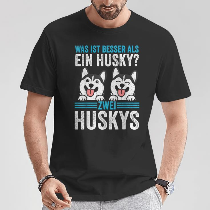 Zwei Husky Dog Husky T-Shirt Lustige Geschenke