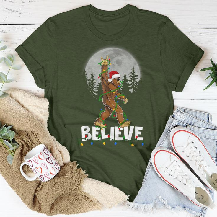 Bigfoot Rock Roll Sasquatch Christmas Believe T-Shirt Funny Gifts