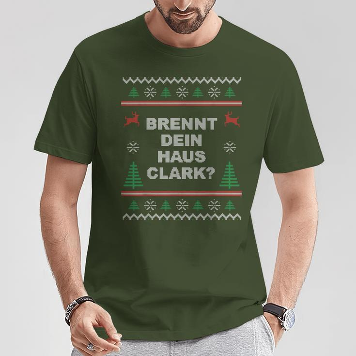 Brennt Dein Haus Clark Ugly Christmas T-Shirt Lustige Geschenke