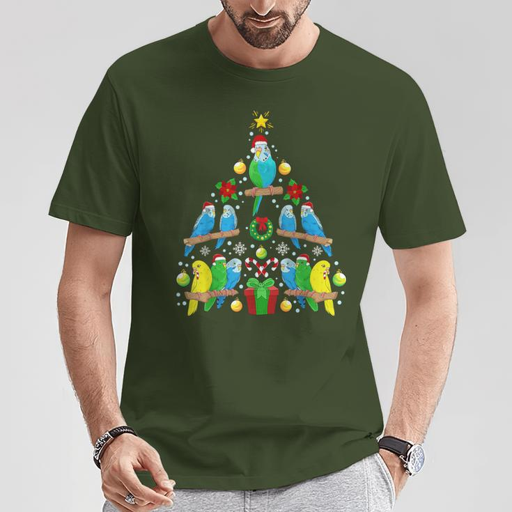 Budgie Christmas Tree Bird Christmas T-Shirt Lustige Geschenke