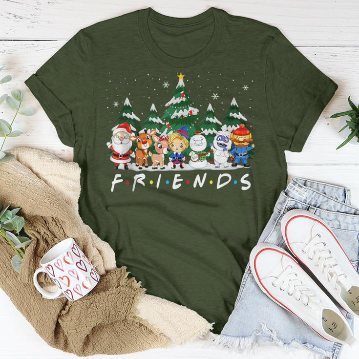 Christmas Friends Santa Rudolph Snowman Xmas Family Pajamas T-Shirt Funny Gifts