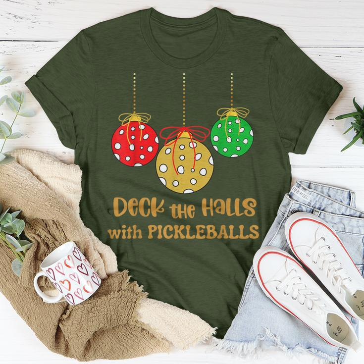 Christmas Pickleball Deck The Halls With Pickleballs T-Shirt Personalized Gifts