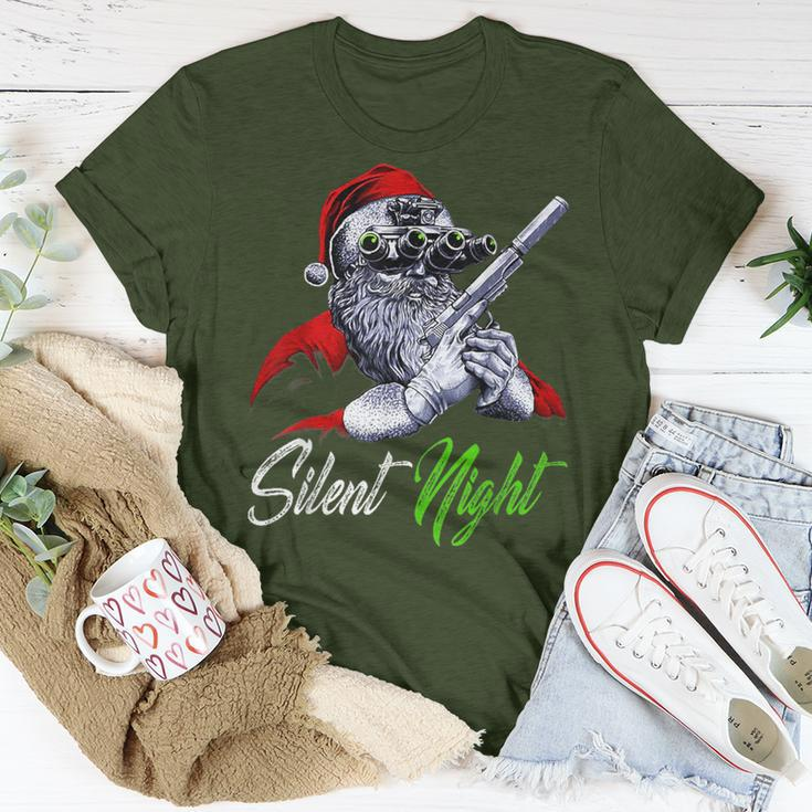 Christmas Santa Claus Guns Silent Night Santa Xmas Matching T-Shirt Unique Gifts