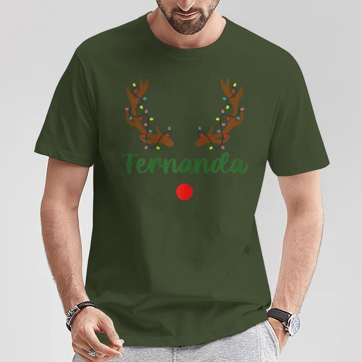 Custom Name Christmas Matching Family Pajama Fernanda T-Shirt Funny Gifts