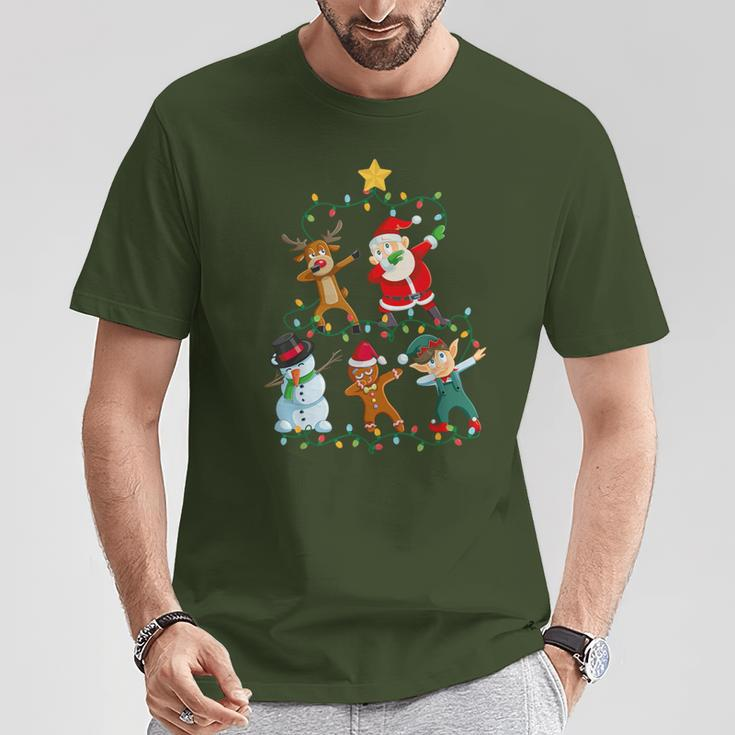 Dabbing Santa Elf Santa Reindeer Xmas Short Sleeve Black T-Shirt Lustige Geschenke