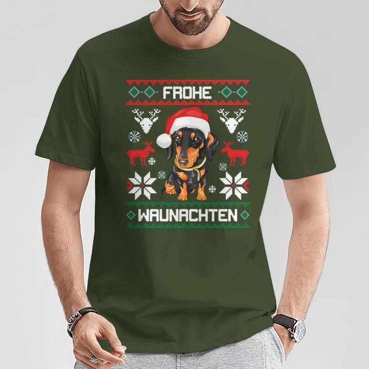 Dachshund Merry Waunachten Christmas Dog Dachshund Tecker T-Shirt Lustige Geschenke