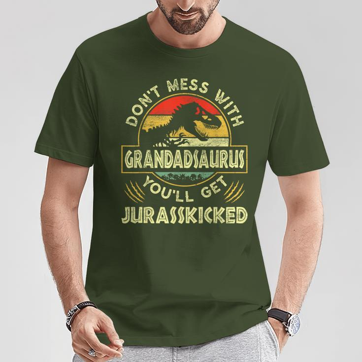 Father's Day Family Matching Grandad Dinosaurs Christmas T-Shirt Unique Gifts