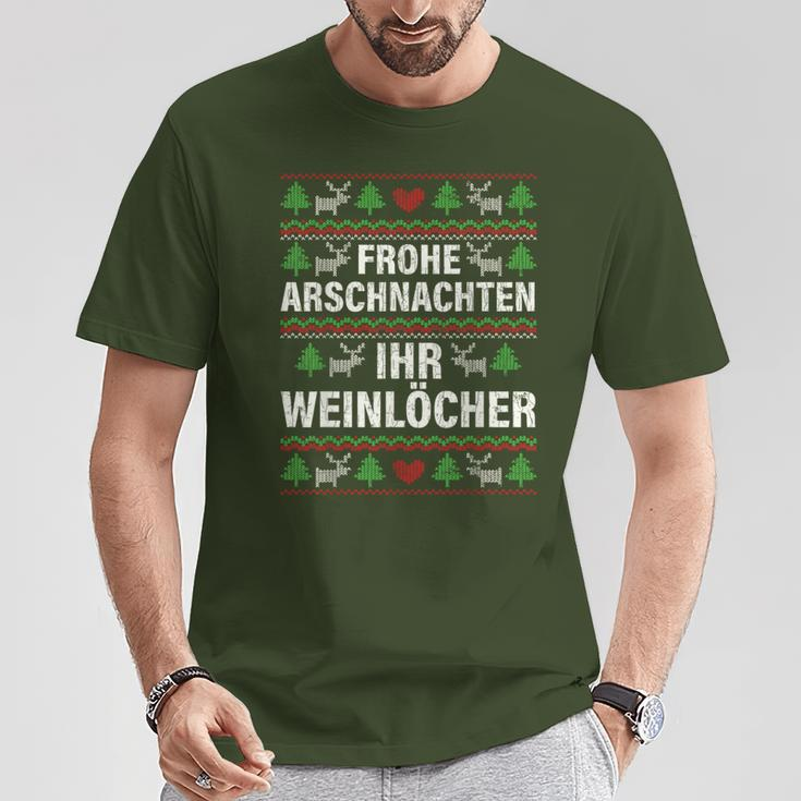 Frohe Arschnacht Ihr Weinloches Christmas T-Shirt Lustige Geschenke