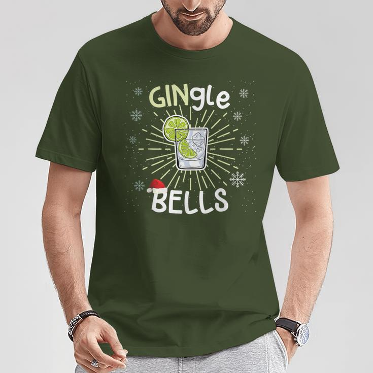 Gingle Bells Christmas Gin Word Game T-Shirt Lustige Geschenke