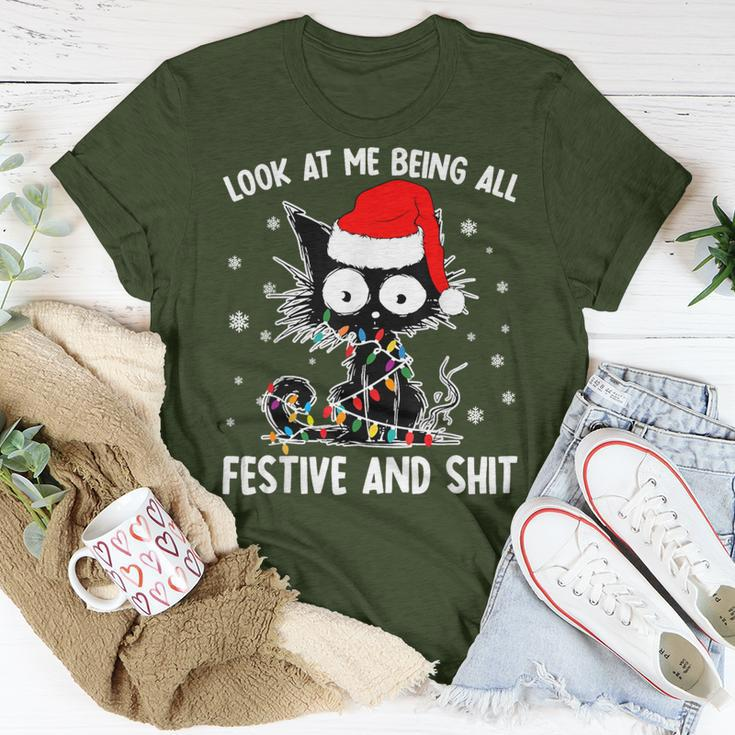 Look At Me Being All Festive And Shits Cat Christmas T-Shirt Unique Gifts