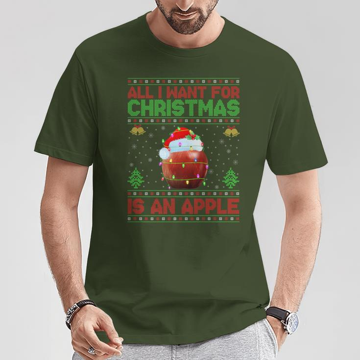Ugly All I Want For Christmas Is A Apple T-Shirt Unique Gifts