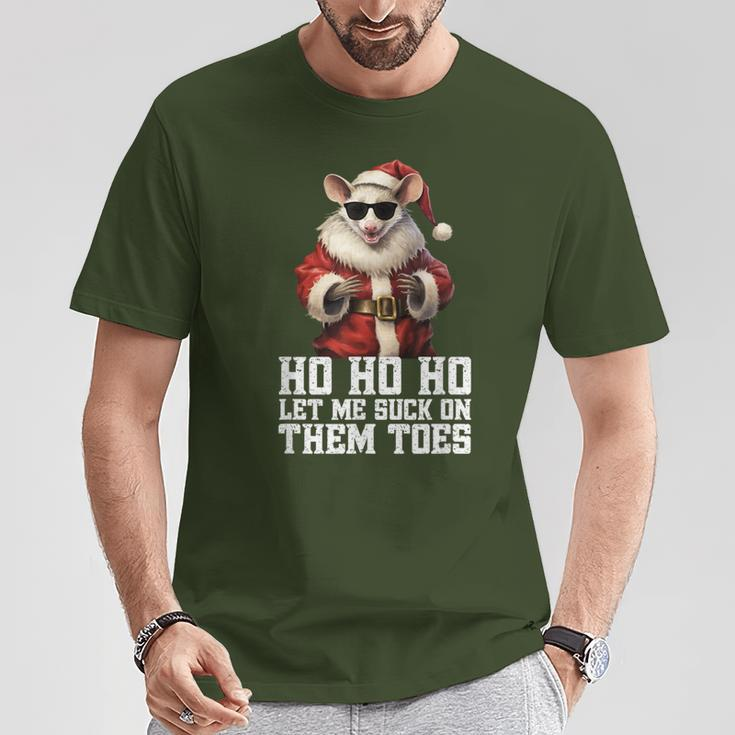 Hell Yeah I Suck Toes Possum Santa Embarrassing Christmas T-Shirt Unique Gifts