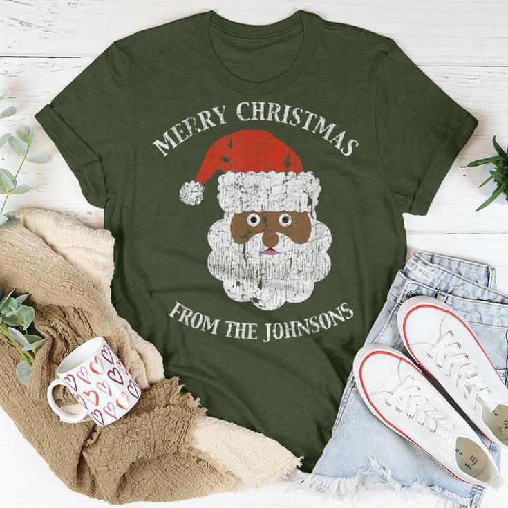 Johnson Family Last Name Surname Santa Merry Christmas T-Shirt Funny Gifts