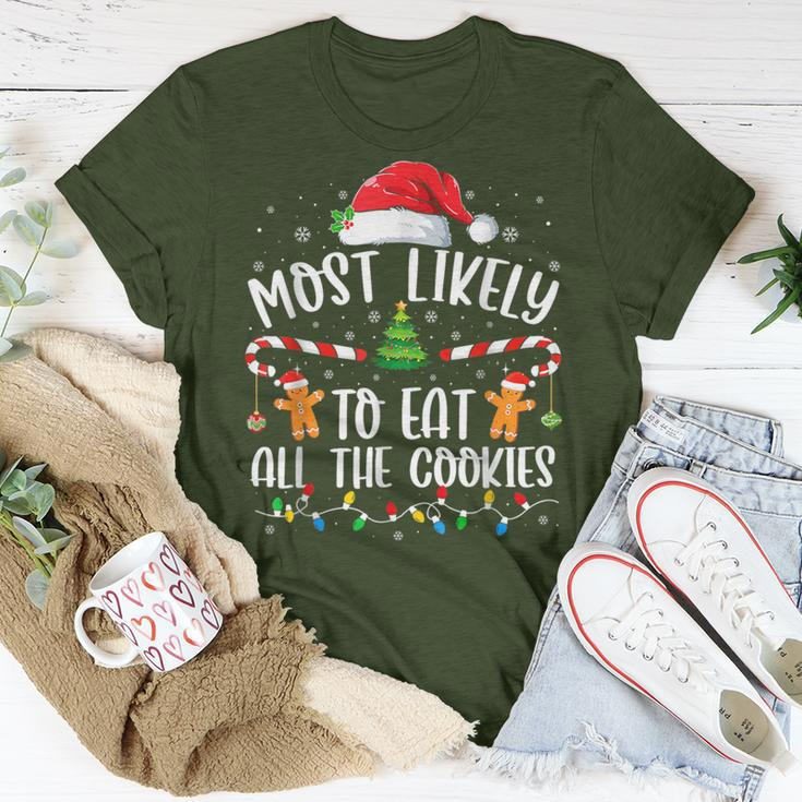 Most Likely To Eat All The Cookies Family Matching Christmas T-Shirt Unique Gifts