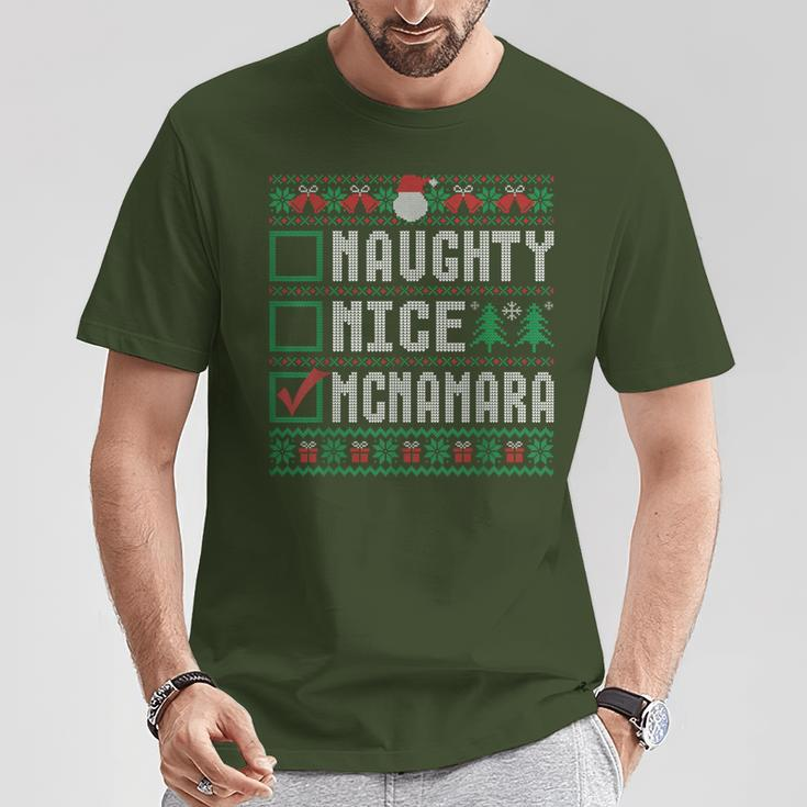 Mcnamara Family Name Naughty Nice Mcnamara Christmas List T-Shirt Funny Gifts