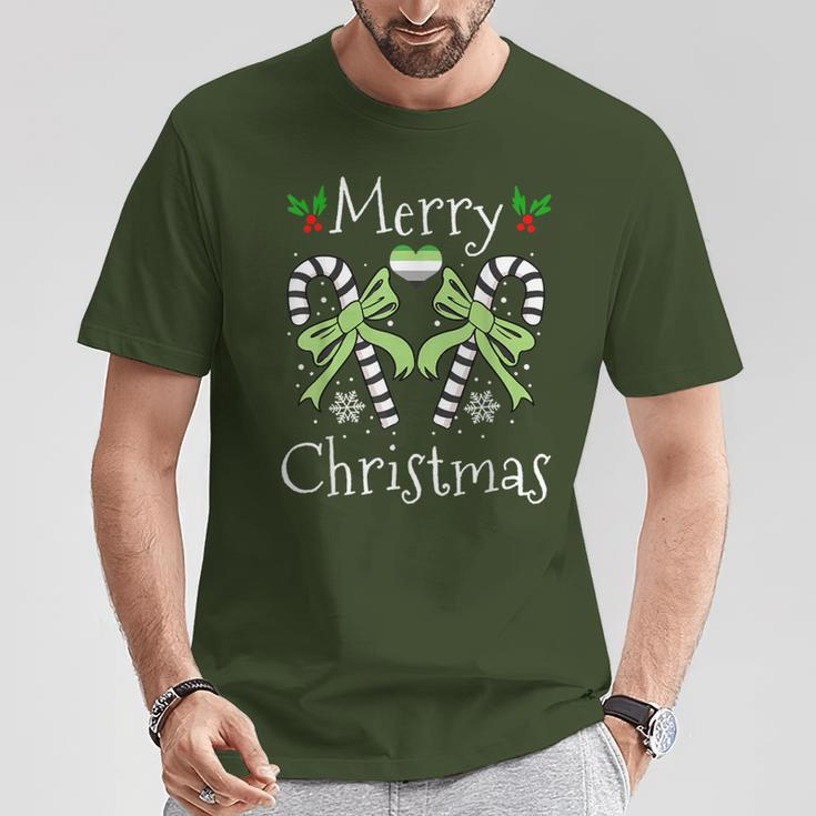 Merry Christmas Aromantic Pride T-Shirt Unique Gifts